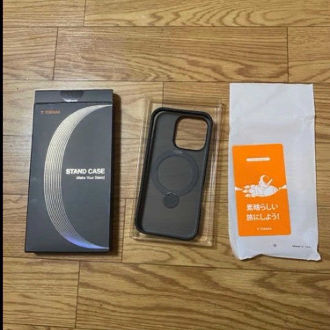 TORRAS iPhone 16 Pro ケース　リング付き 半透明 黒