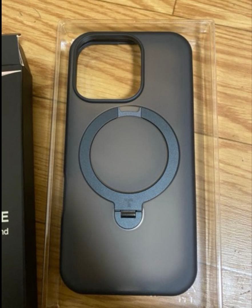 TORRAS iPhone 16 Pro ケース　リング付き 半透明 黒