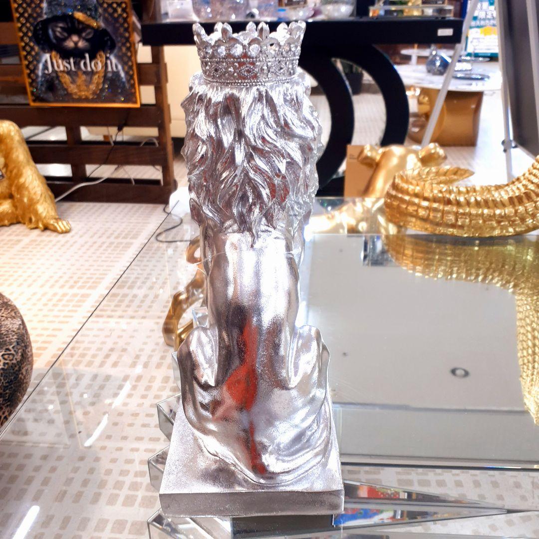 輸入雑貨　北欧　獅子　ゴールド　『ライオンのオブジェ』　モダン　開運置物　縁起物