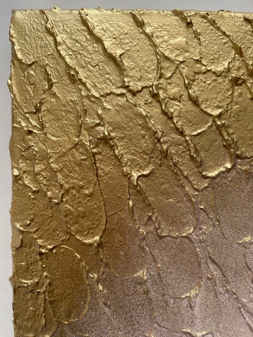 ベージュとゴールドのテクスチャーアート｜壁掛け 抽象画 インテリア 絵画 モダン