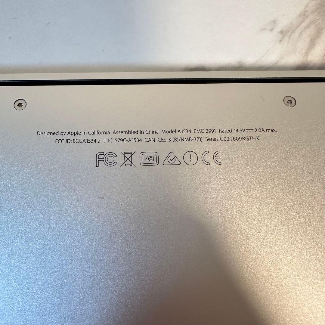 Apple MacBook シルバー A1534 初期化済み Retina