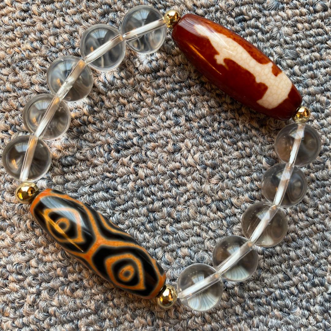 観音金銭釣天珠 龍眼天珠 ブレスレット 天然石 パワーストーン