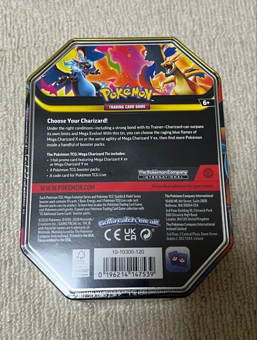 【海外限定品‼️】メガリザードンex tin 缶　ポケモンカード