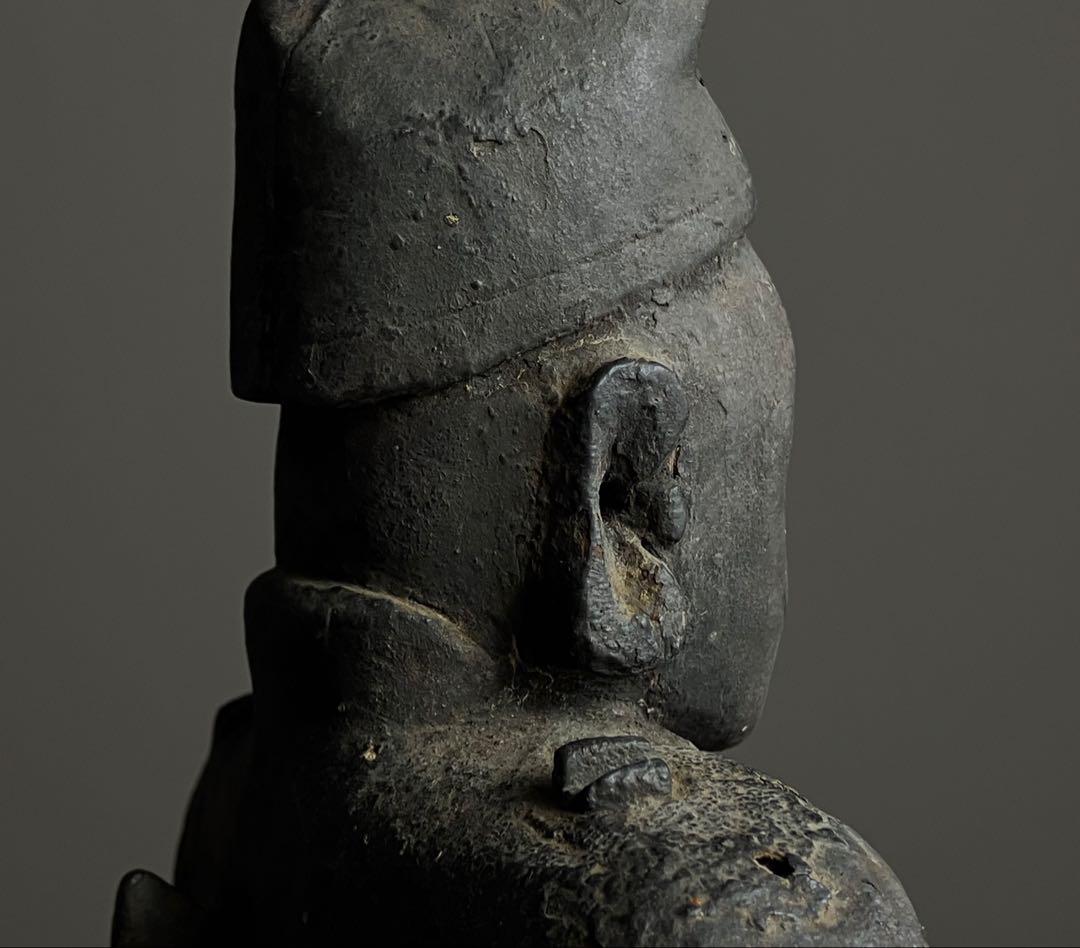 【黎明期の恵比寿像 室町後期〜江戸初期頃】骨董七福神仏像古美術彫刻民藝古道具芸術