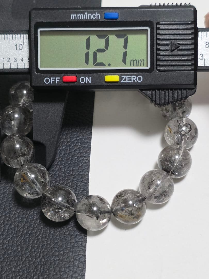 12.7㎜　エレスチャルクォーツ(骸骨水晶)ブレスレット