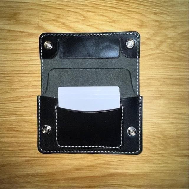 あかしお ミドルトラッカーウォレット/栃木レザー/ステッチ白色/小判カン