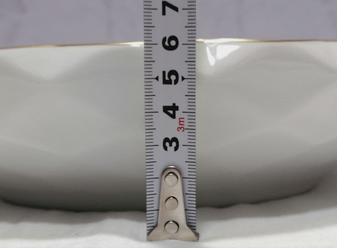 大倉陶園 小花柄 金縁 ゴールド縁取り 波形 大皿 フルーツボウル