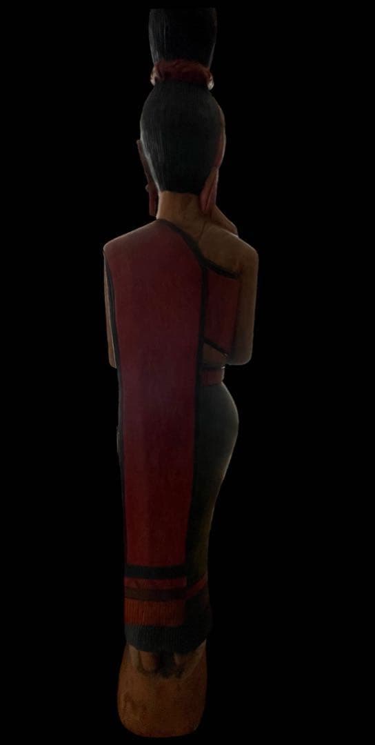 ⭐️特大160cm⭐️タイ サワディー人形 木彫り⭐️アンティーク⭐️ワイ像⭐️合掌‼️