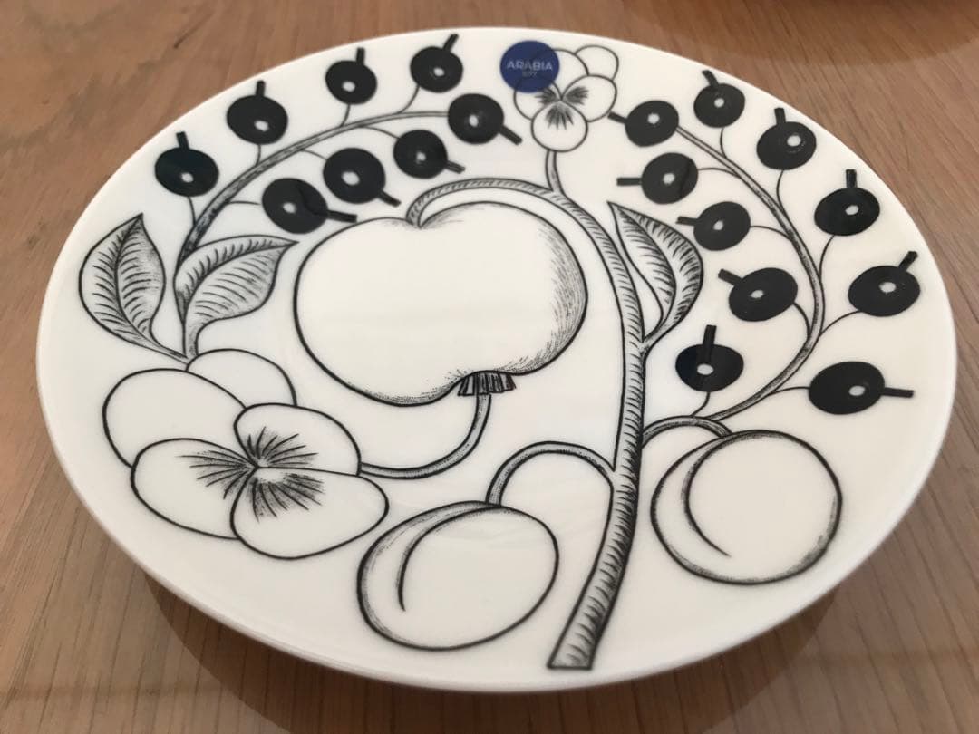 【未使用】ARABIA アラビア ブラックパラティッシ 　プレート2枚セット