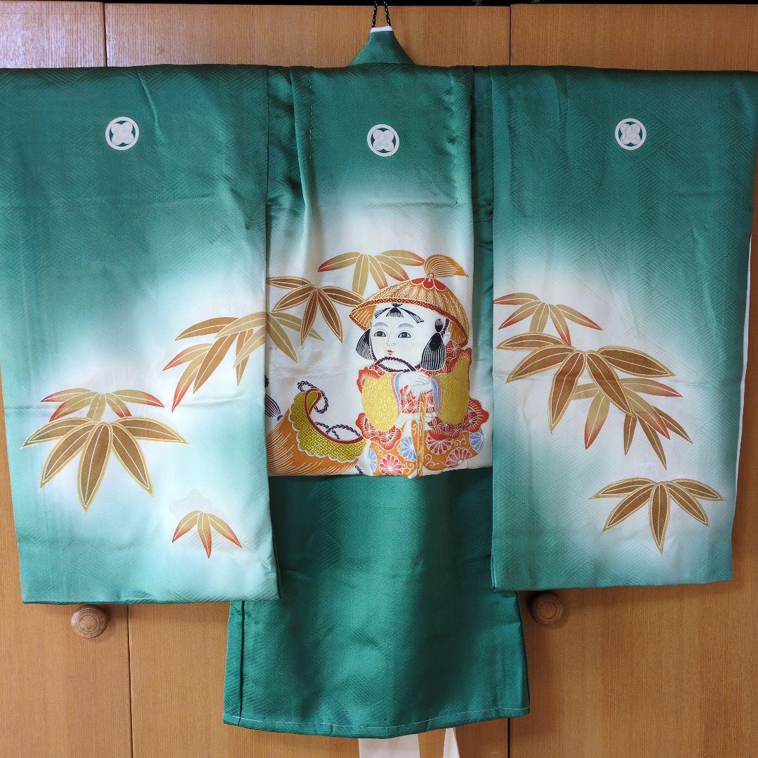 七五三３歳男の子正絹総絞り手縫いの被布（中綿無し）