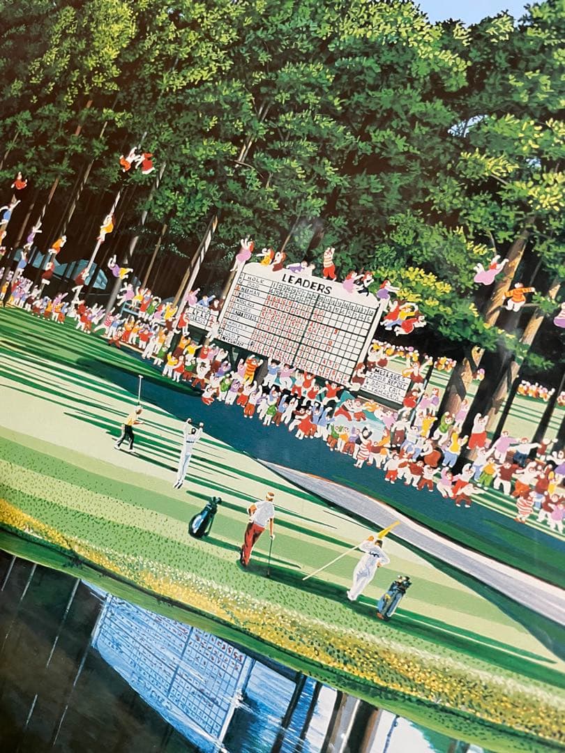 美品　ヒロ・ヤマガタ　マスターズトーナメント　ポスター　大判額装アートポスター