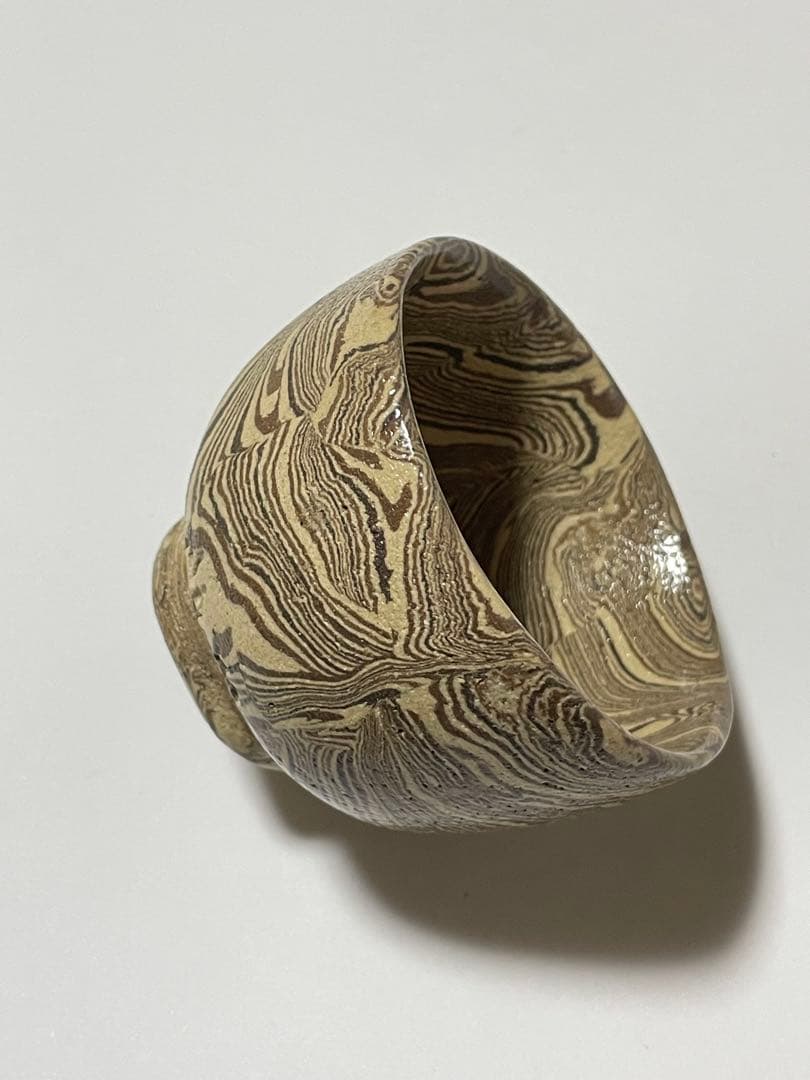 初代　水野双鶴　練込ぐい呑