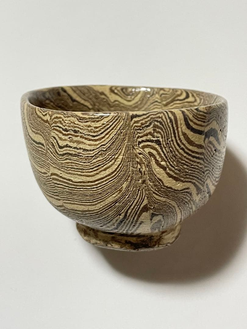 初代　水野双鶴　練込ぐい呑
