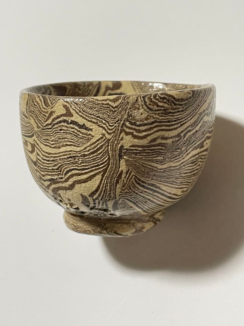 初代　水野双鶴　練込ぐい呑