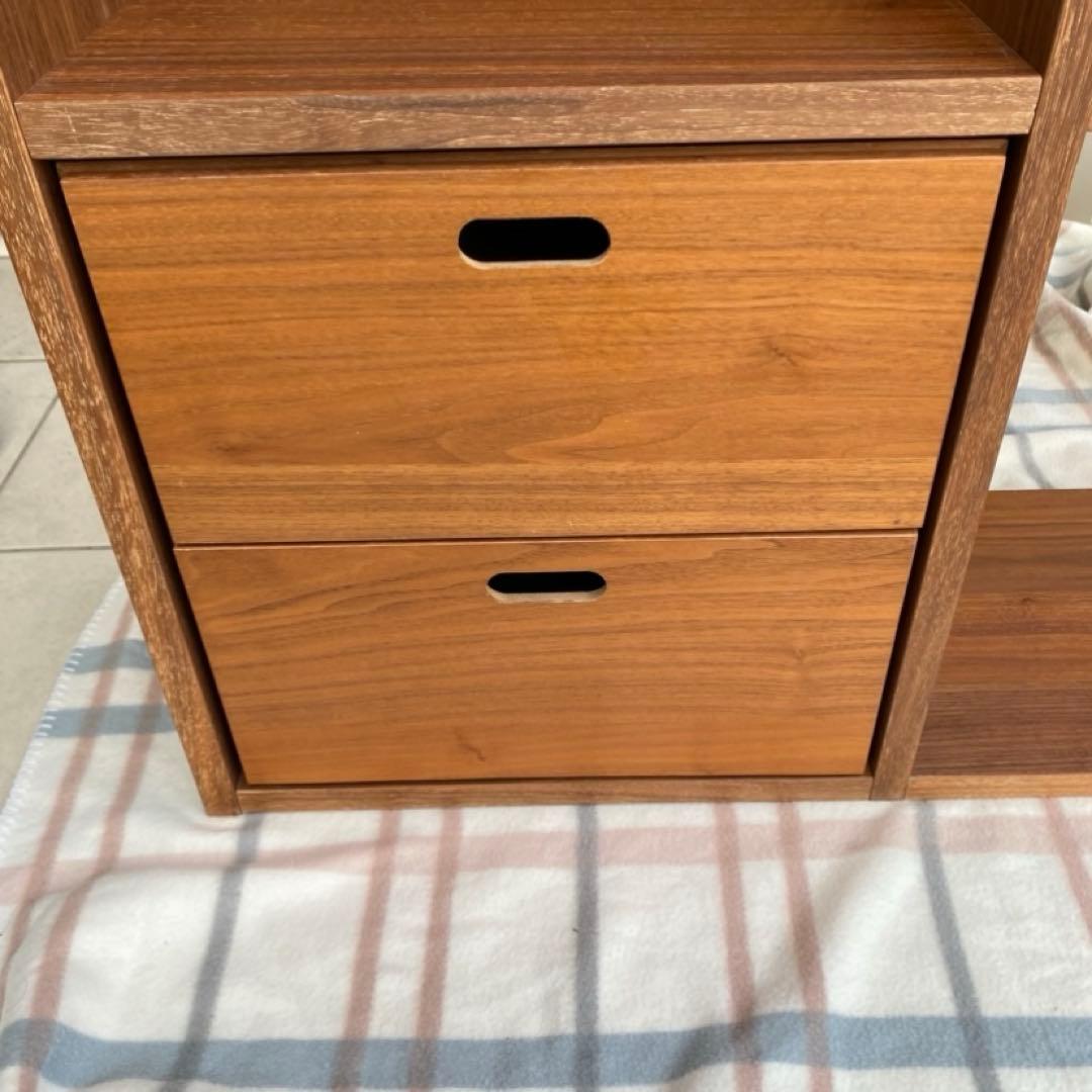 無印良品　スタッキングシェルフ3×2 スタッキングチェストセット　ウォールナット