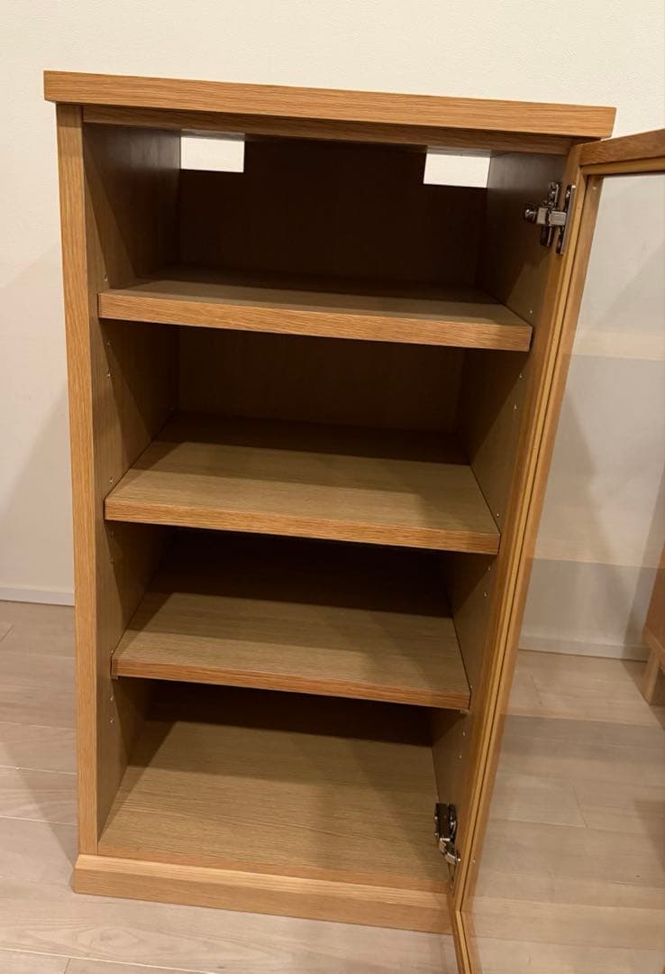 無印良品　木製キャビネット　ガラス扉