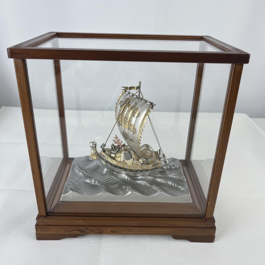 美品☘️ 関武比古造　銀製　STERLING960刻印　宝船　船重さ約131g