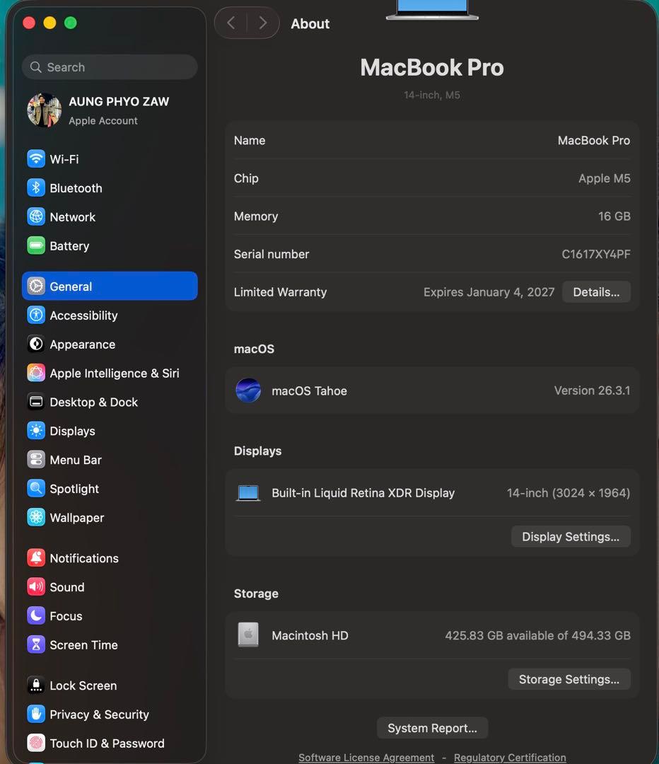 MacBook本体 MacBook Pro 14inc M5/RAM16/SSD512(2025)