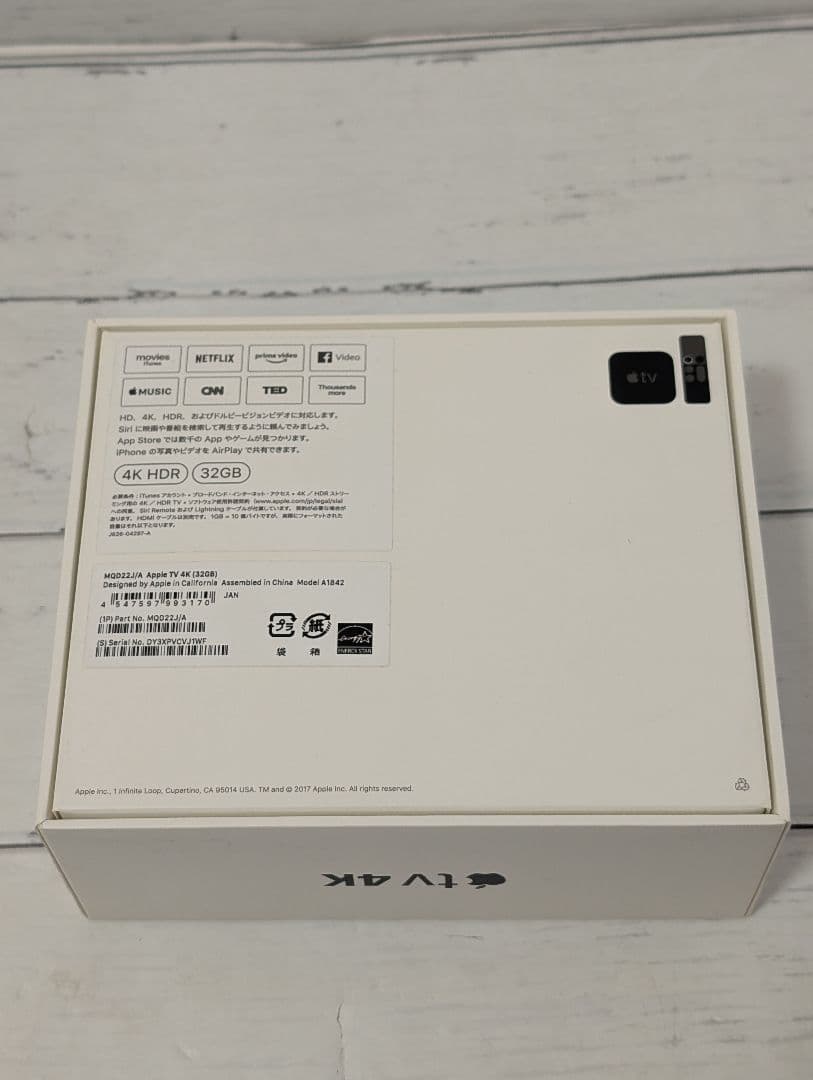 Apple TV 4K 第1世代 32GB MQD22J/A A1842