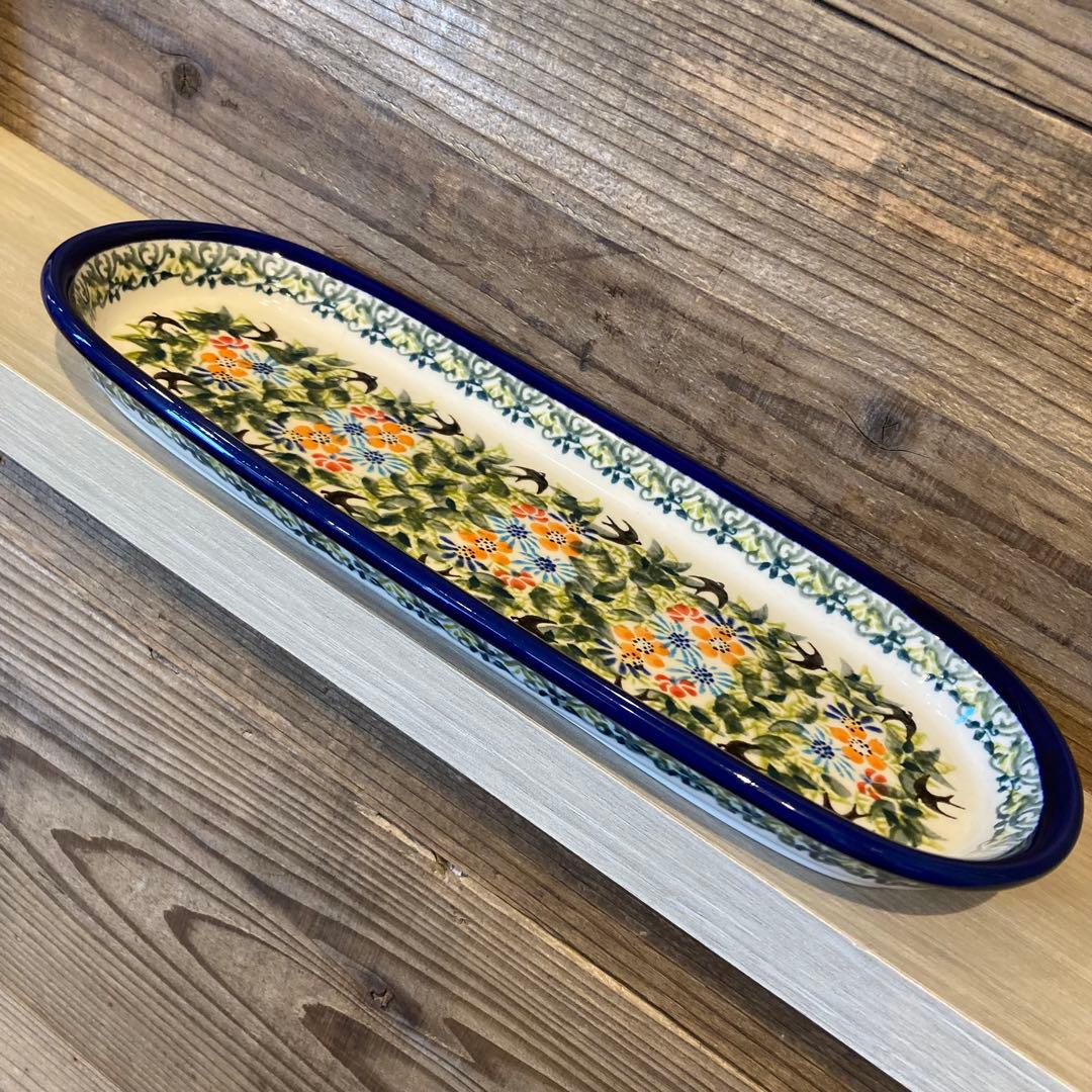 ポーリッシュポタリー＊ロングプレート　Z928-DU182