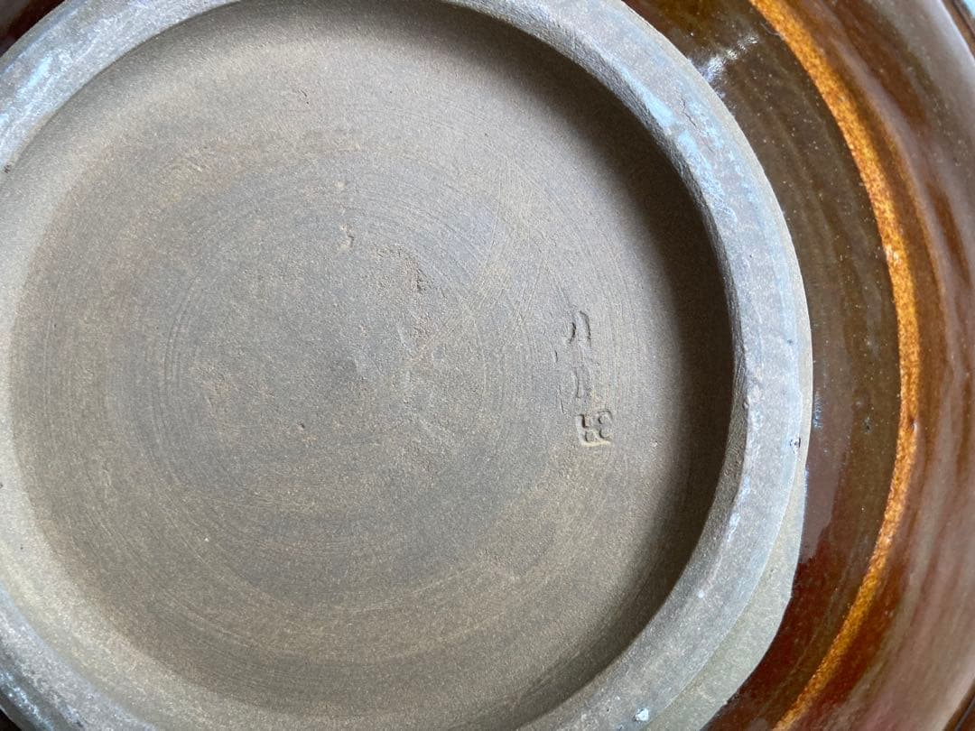 小鹿田焼　黒木昌伸窯　八寸皿　飛び鉋（フチに櫛目）　白