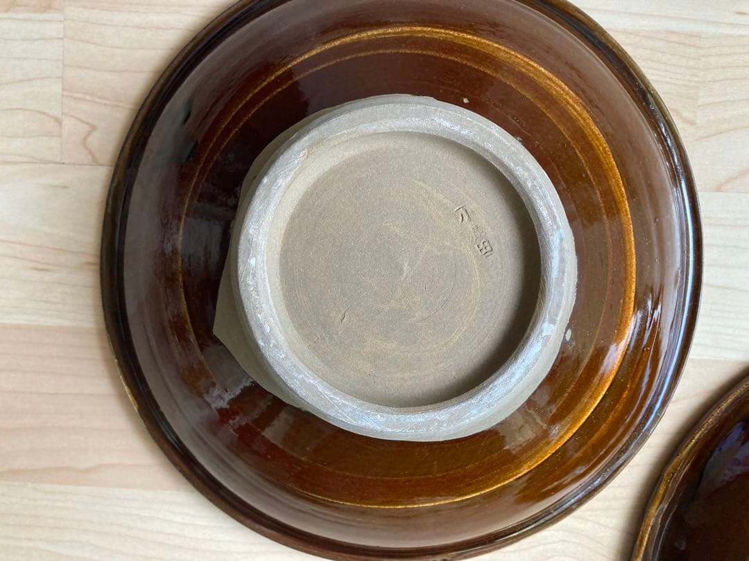 小鹿田焼　黒木昌伸窯　八寸皿　飛び鉋（フチに櫛目）　白