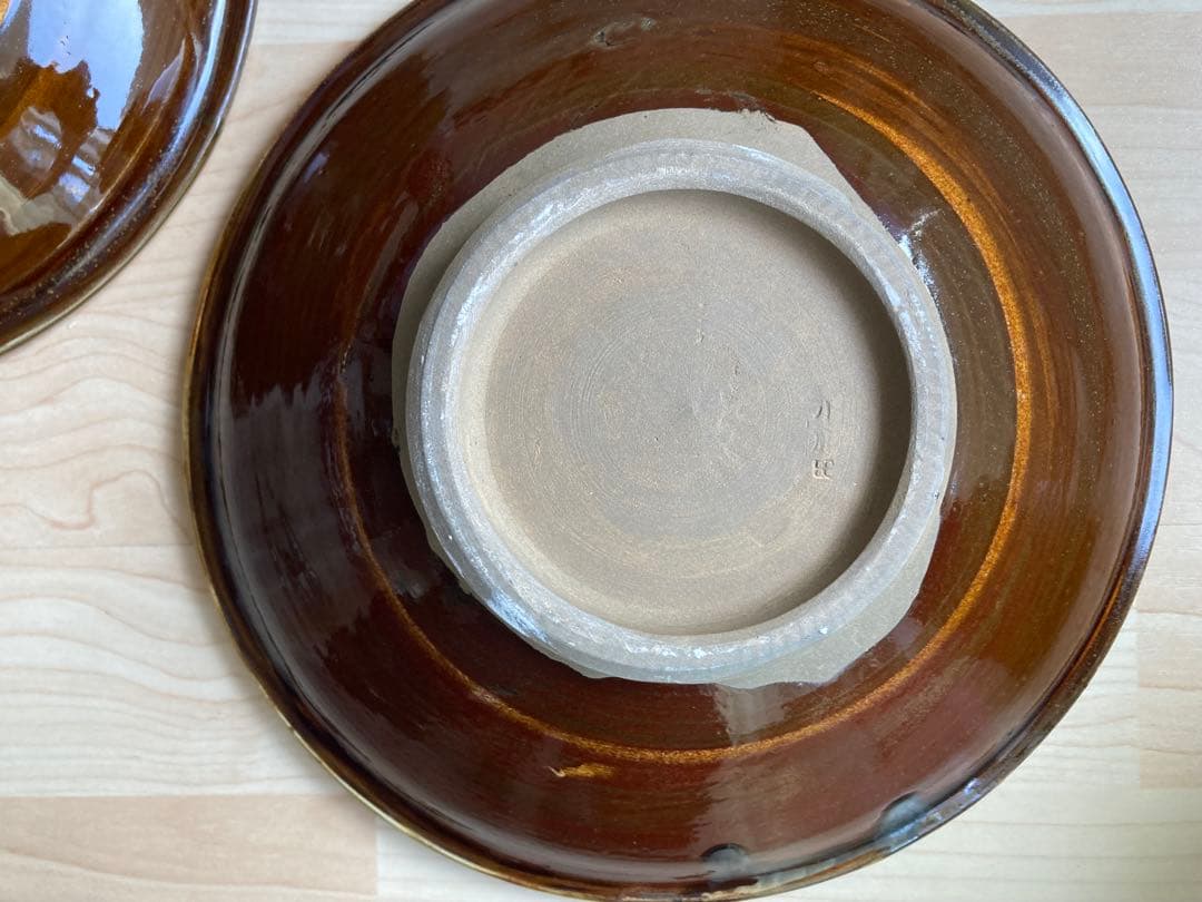 小鹿田焼　黒木昌伸窯　八寸皿　飛び鉋（フチに櫛目）　白