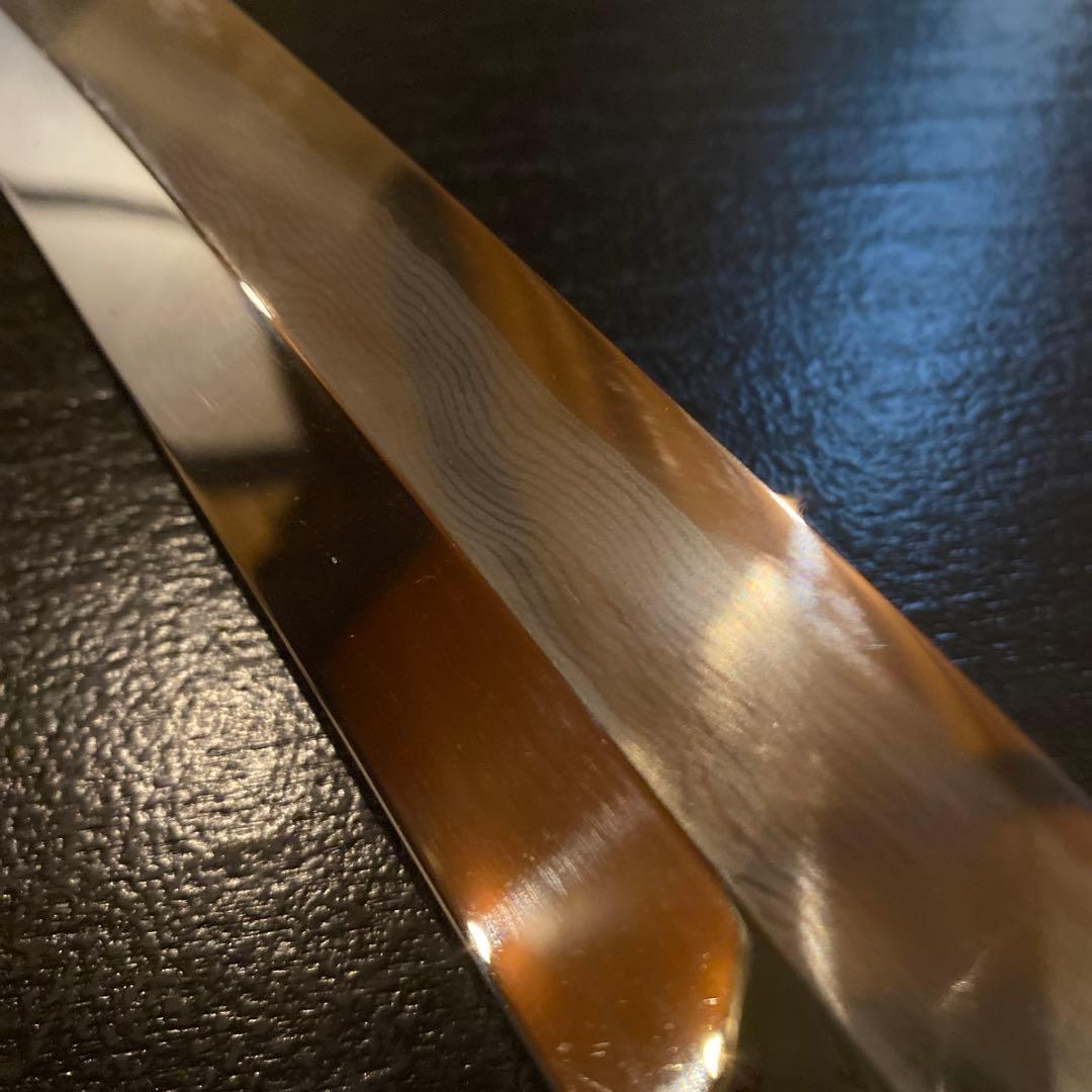 柳刃包丁(切り付け型) 鏡面 銀三 ダマスカス 9寸 値下げ可能