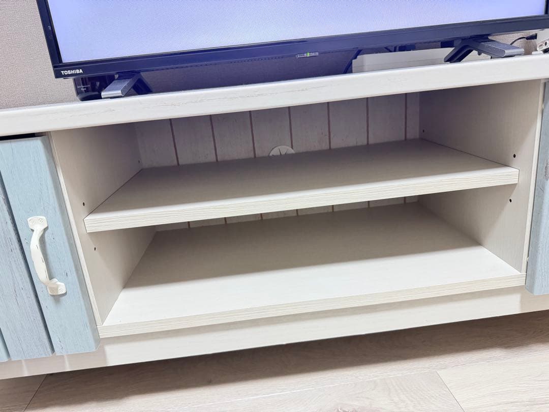 【2/25まで出品】ニトリ　テレビ台　マリーナ　 ホワイト　ブルー