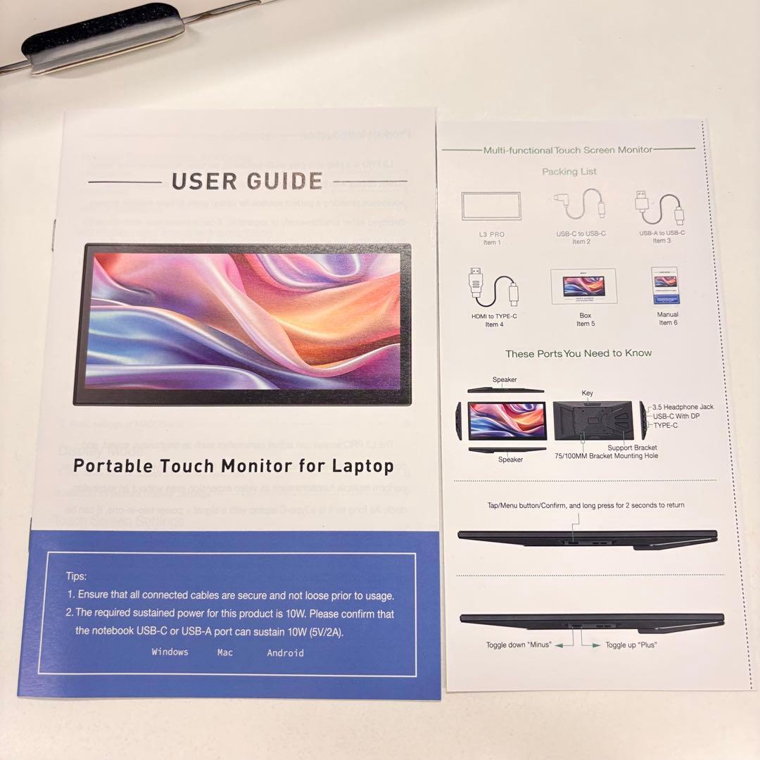【中古・美品】Laptomo L3 Pro タッチパネルモニター 本体