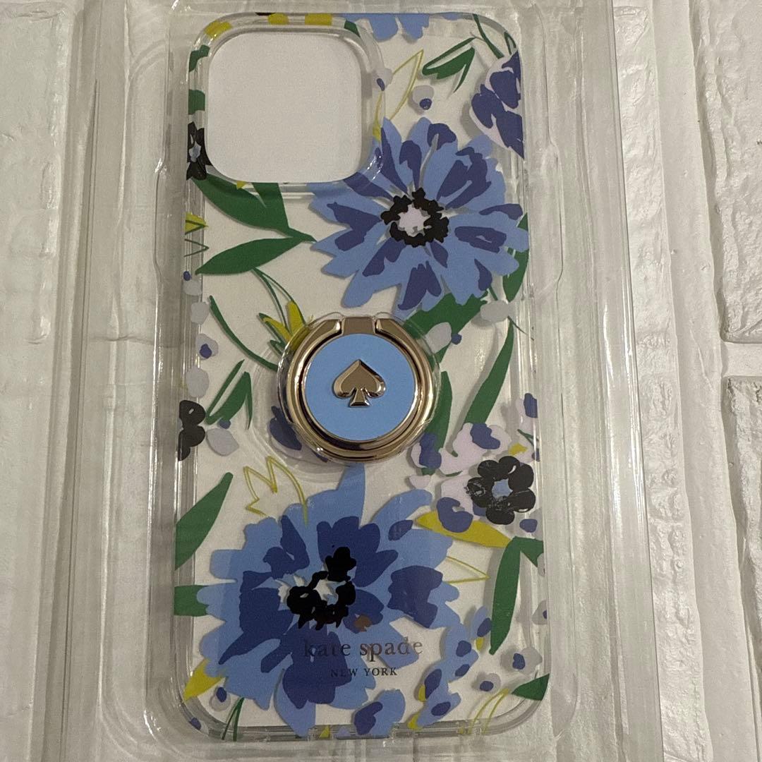 新品kate spade⭐️iPhone16Pro Maxリング付スマホケース青花