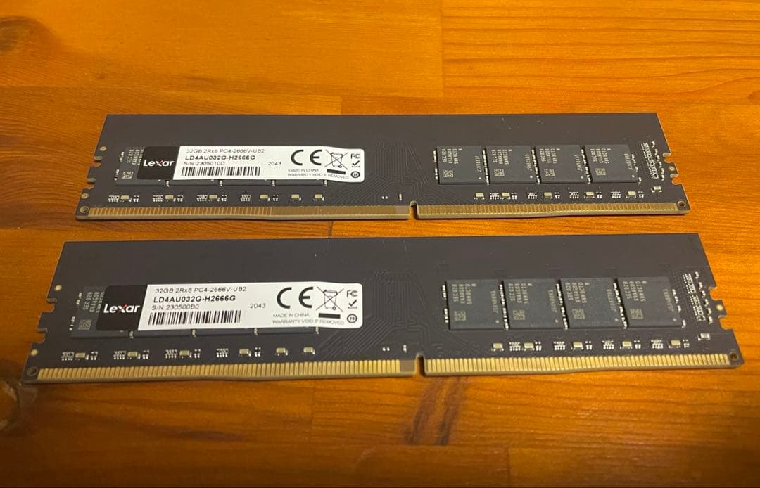 ￥2000値引き中 Lexar DDR4 32GB メモリ2枚 デュアルチャネル