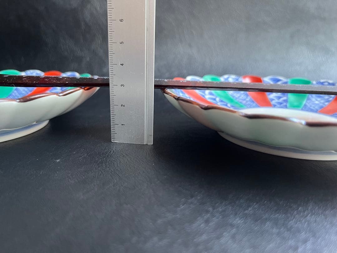 観山窯　銘々皿　菊割皿　５寸皿　５枚