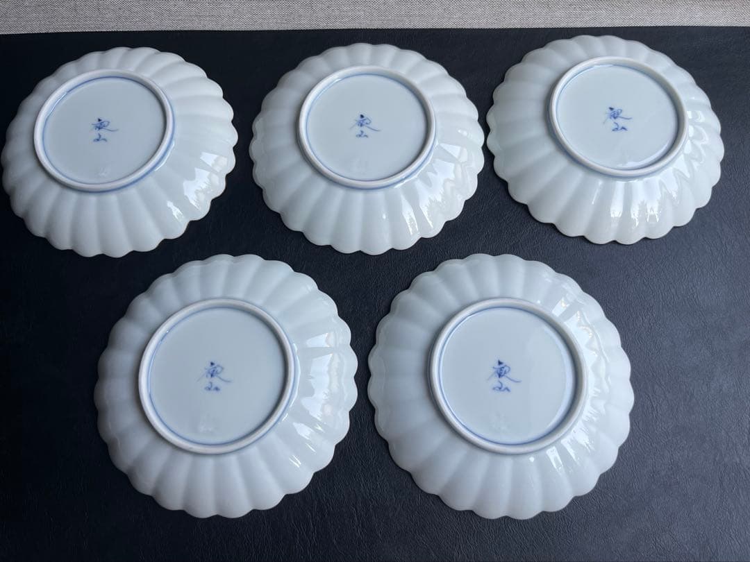 観山窯　銘々皿　菊割皿　５寸皿　５枚