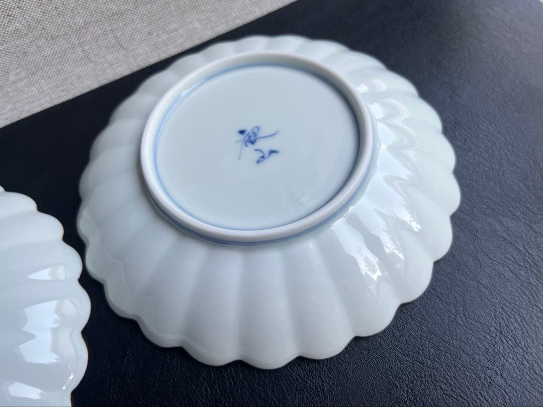 観山窯　銘々皿　菊割皿　５寸皿　５枚