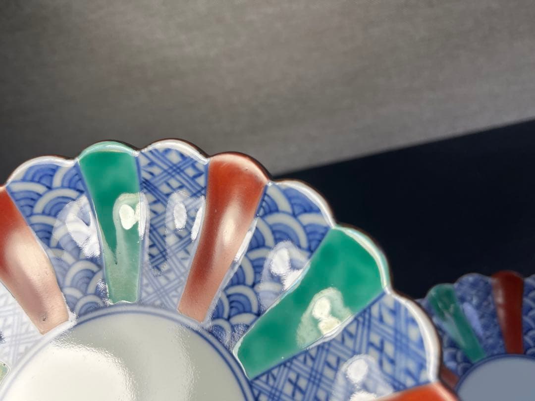 観山窯　銘々皿　菊割皿　５寸皿　５枚