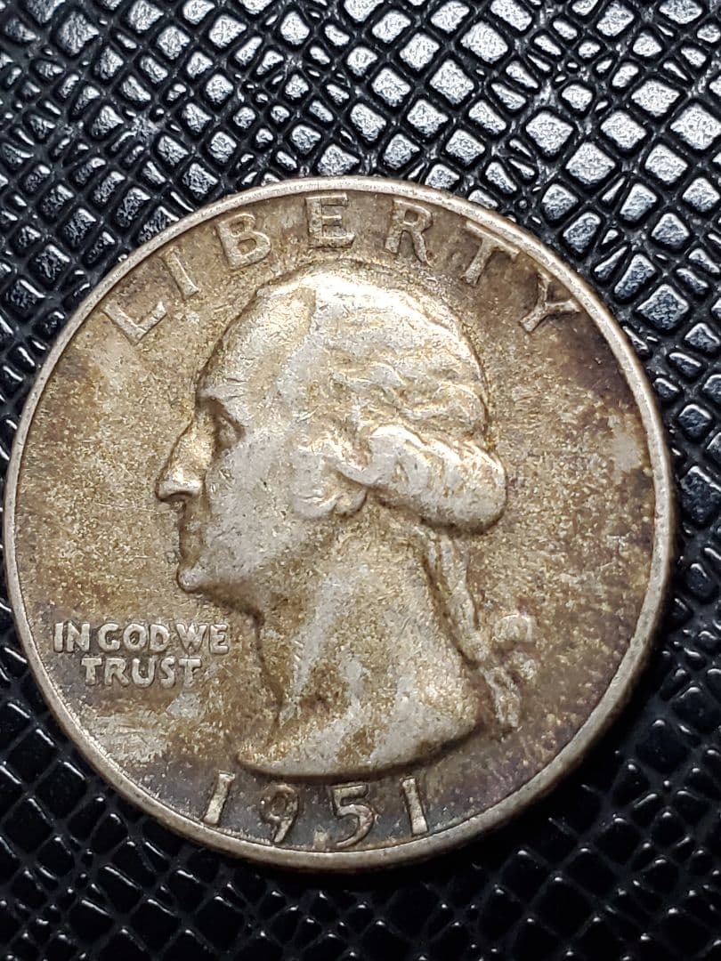 2189.　極美品　銀貨　1951年　S　アメリカ　クォータードル