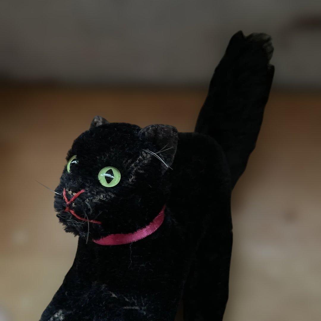 ヴィンテージ　シュタイフ　トムキャット　黒猫