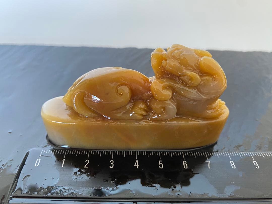 ラオス石　貔貅　古獣　 75mm　大材　印材　篆刻　落款　雅号　書道　日展