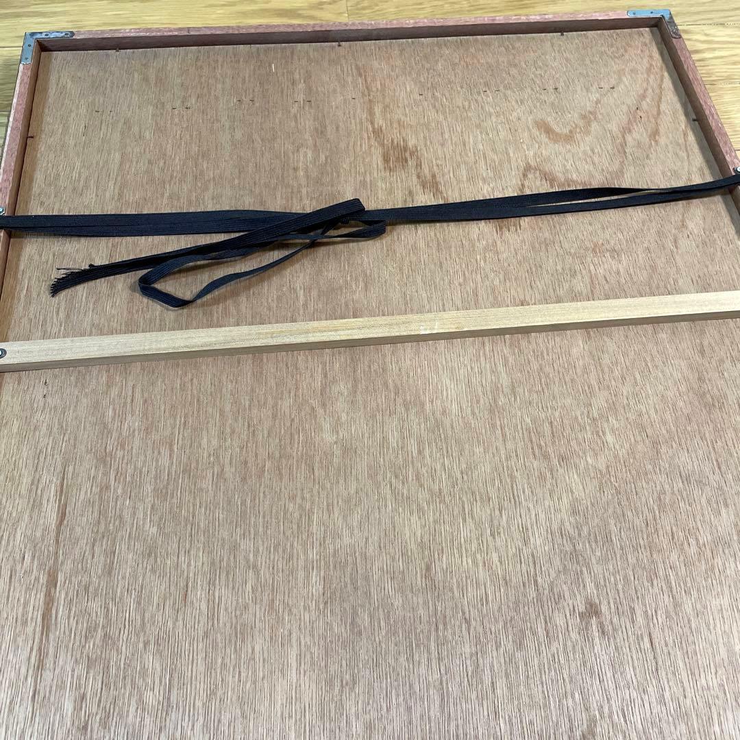 絹織物　山君図　虎　刺繍絵画　刺繍絵　掛け額　額入り　額縁　大型サイズ