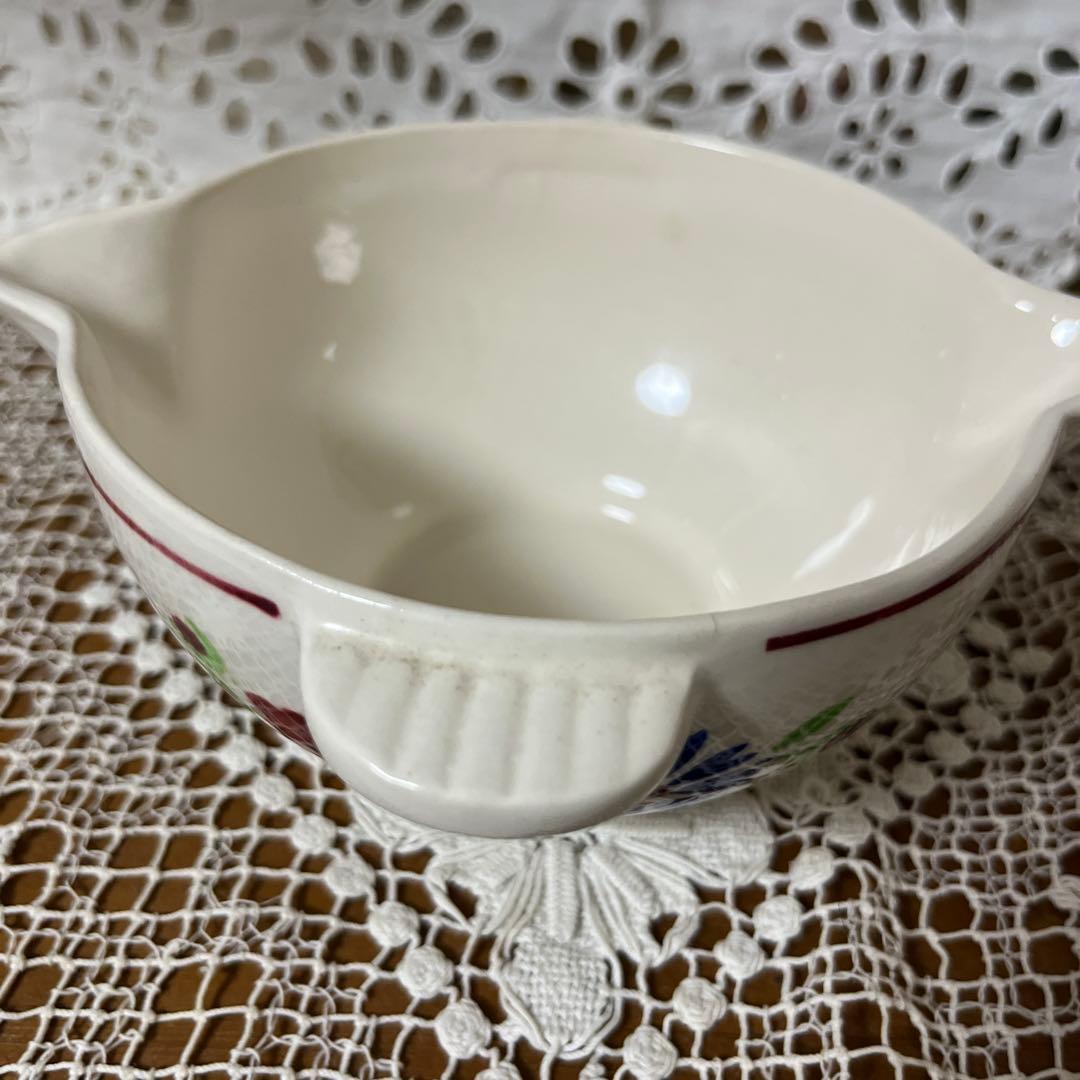 フランスアンティーク　BADONVILLER バドンヴィレー 花柄 耳付きボウル