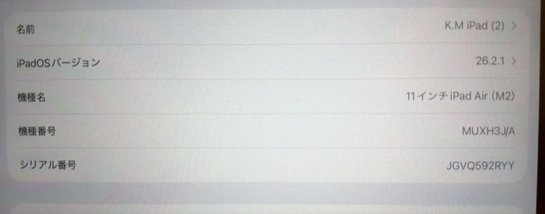 iPad Air (M2)第6世代　WiFi-Cellular　256GB