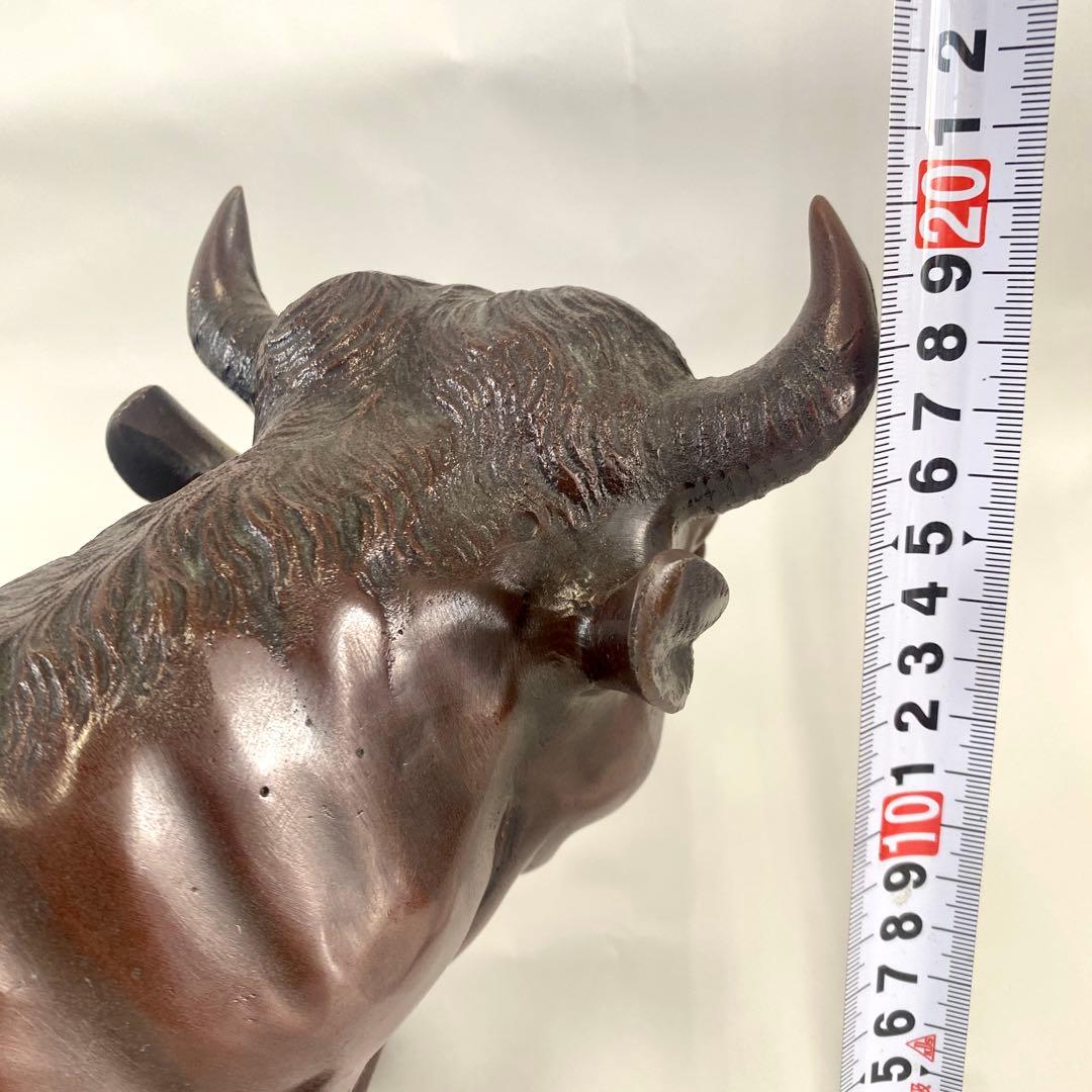 A42 専用 秀山 銅 闘牛 骨董品 オブジェ アンティーク 置物 5.2kg