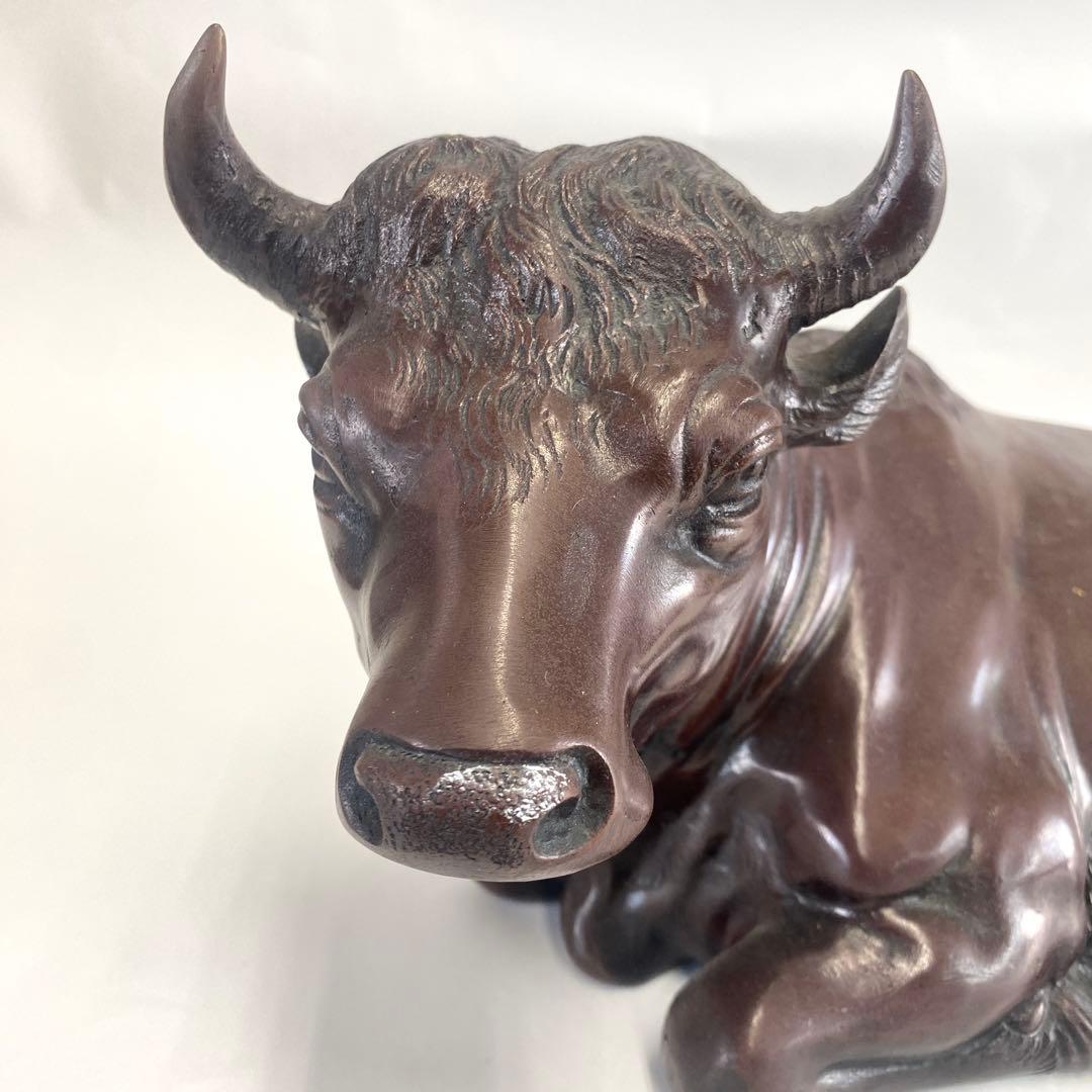 A42 専用 秀山 銅 闘牛 骨董品 オブジェ アンティーク 置物 5.2kg