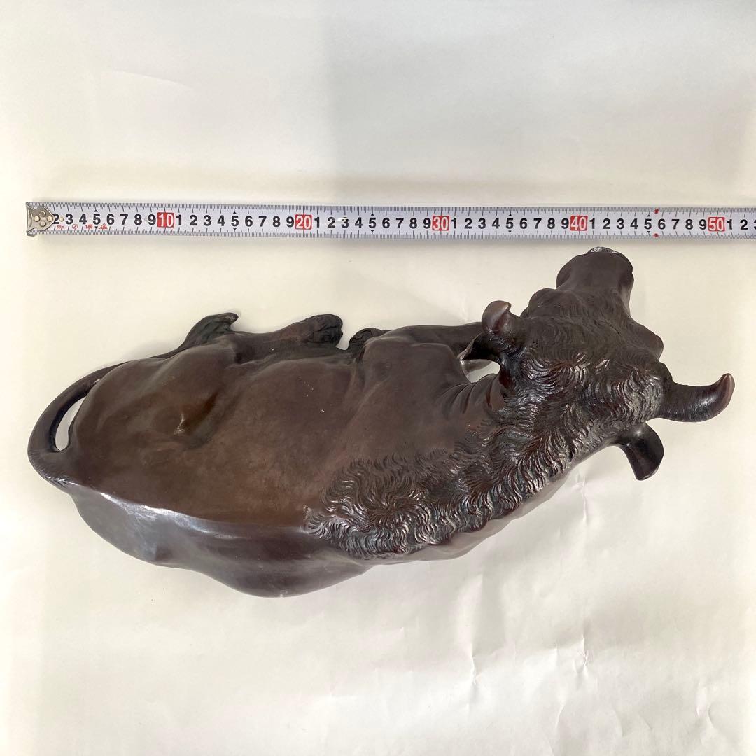 A42 専用 秀山 銅 闘牛 骨董品 オブジェ アンティーク 置物 5.2kg