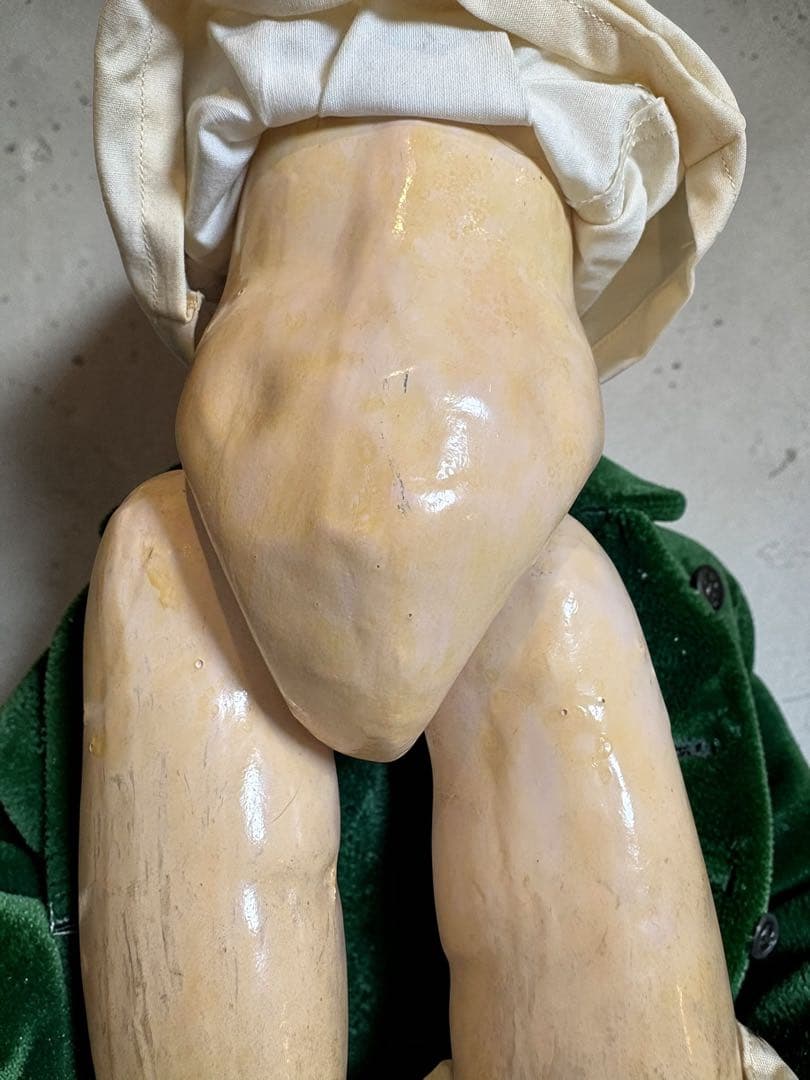 フランス アンティークドール ベルベットドレス 少女人形