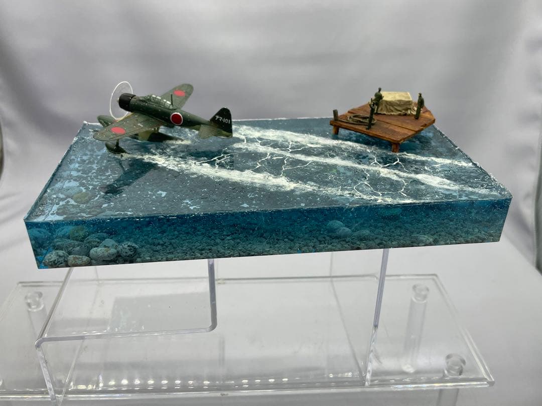 発進するニ式水上戦闘機 レジンジオラマ　機体変更可