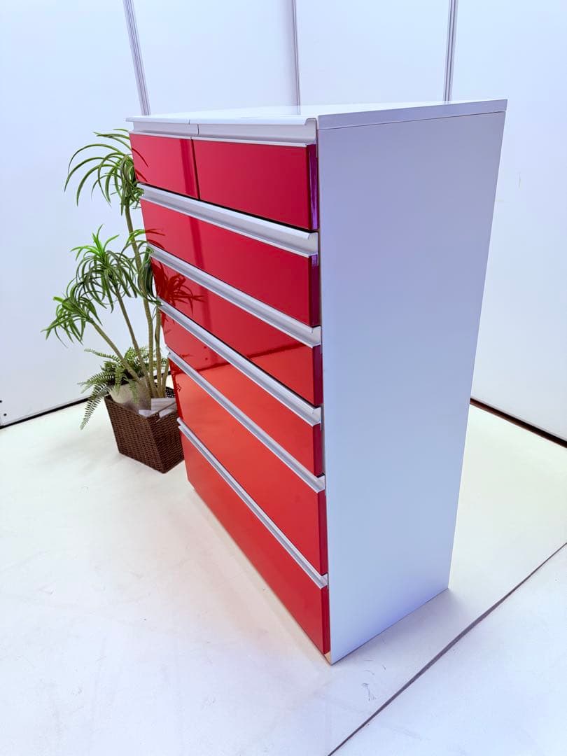 赤い7段チェスト 収納タンス チェスト・キャビネット