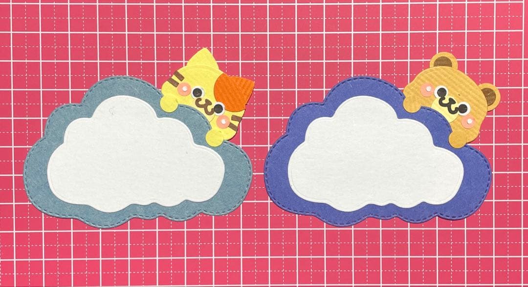 クラフトパンチ ミニクラフト 保育 メッセージカード どうぶつ 楕円型カード⑤