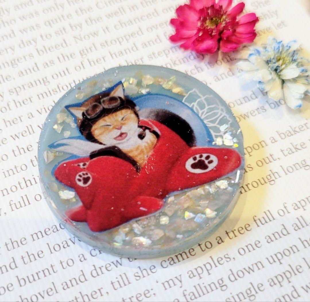 NO.24❤猫 パイロット❤レジンヘアゴム❤